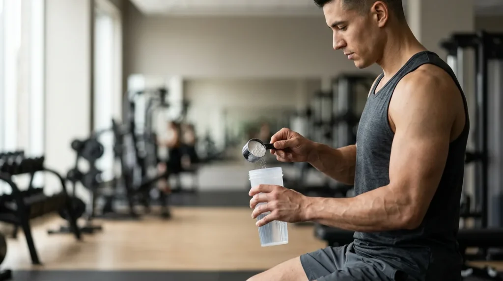 à quoi sert la créatine en musculation : prise de supplément en poudre