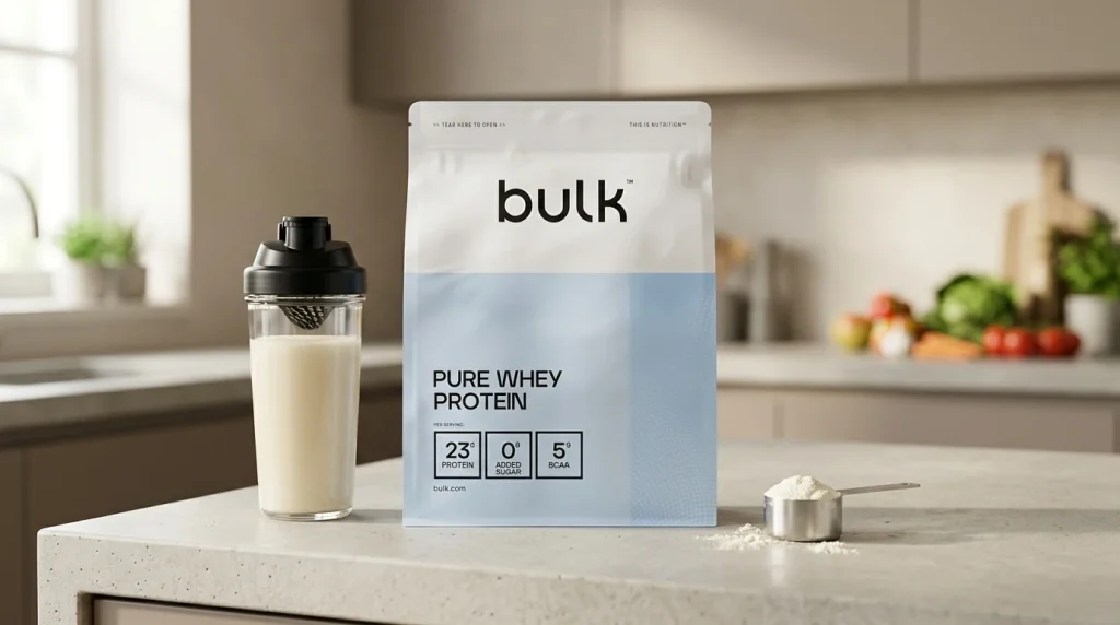 Protéine Whey en Poudre Bulk, pot et shaker