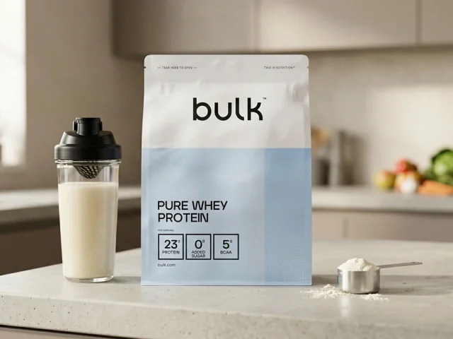 Protéine Whey en Poudre Bulk, pot et shaker