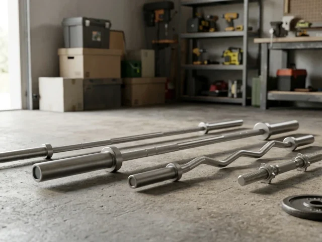 Differents types de barres de musculation : droite, olympique, EZ et courte