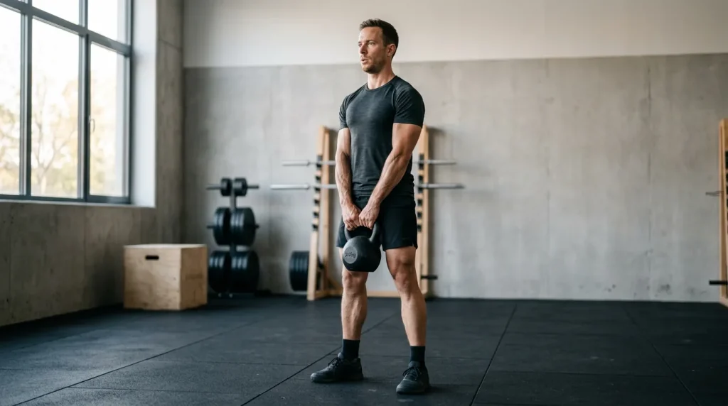 deadlift kettlebell technique correcte, dos neutre et position de départ