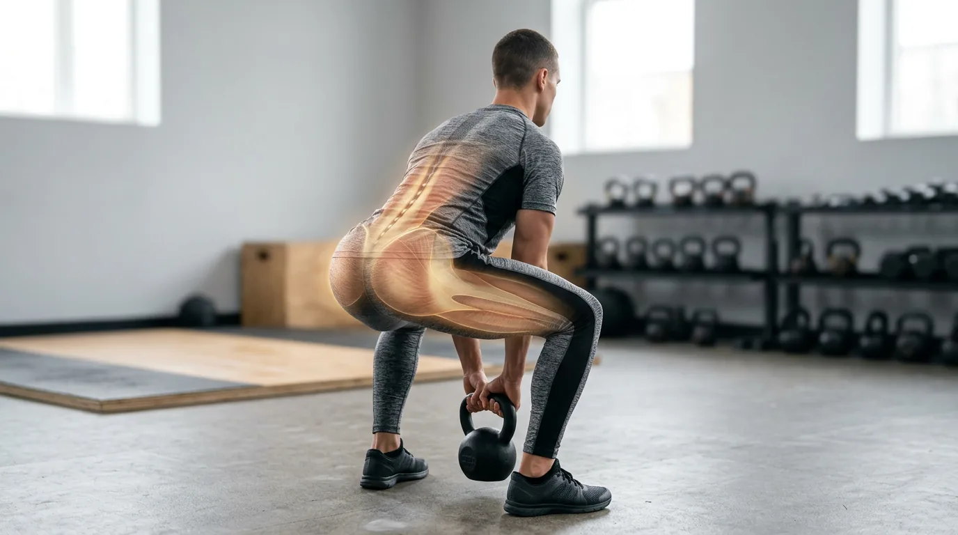 muscles sollicités deadlift kettlebell, chaîne postérieure fessiers et ischio-jambiers