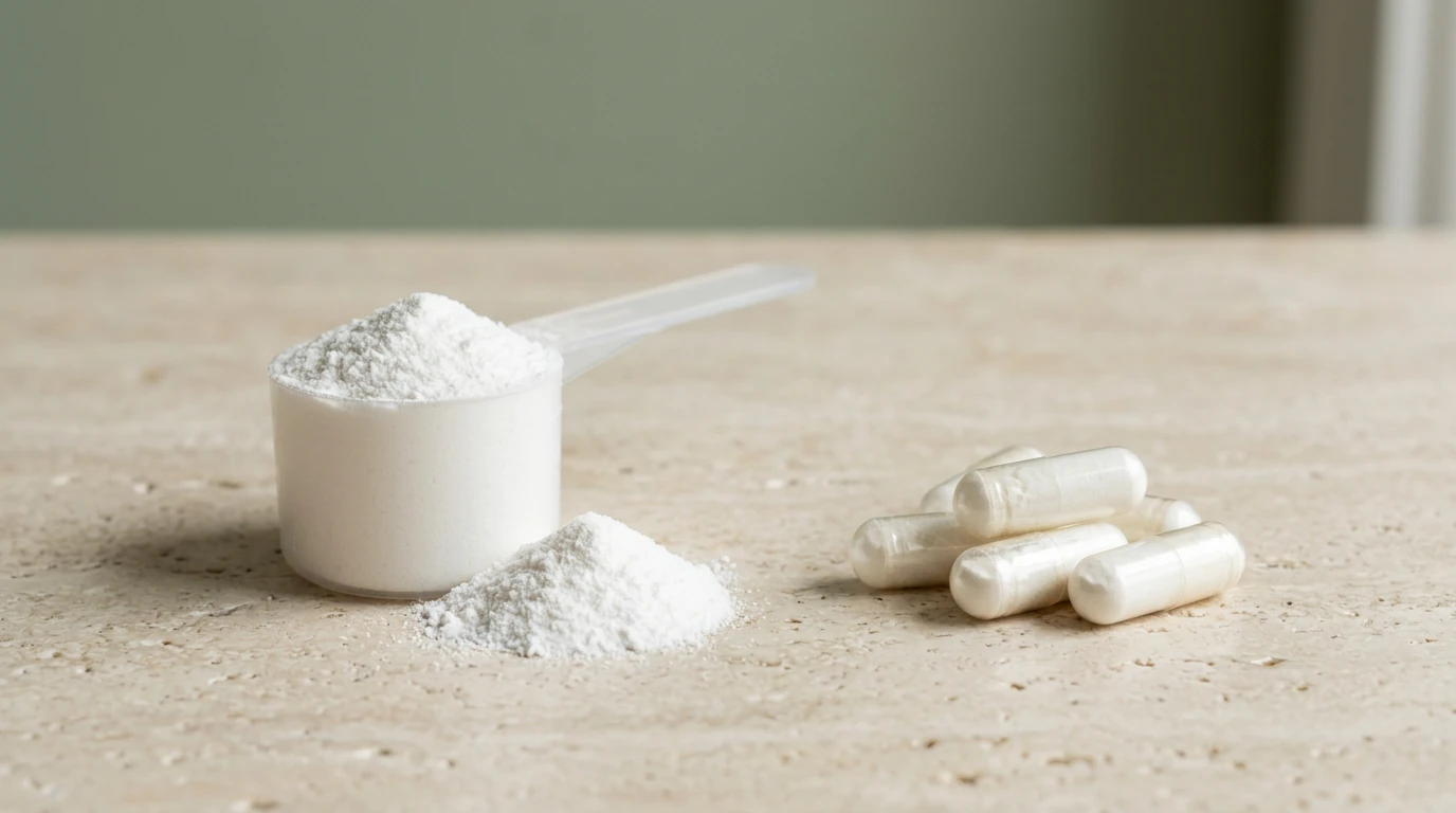 Comparaison d'une dose de créatine en poudre et en gélules