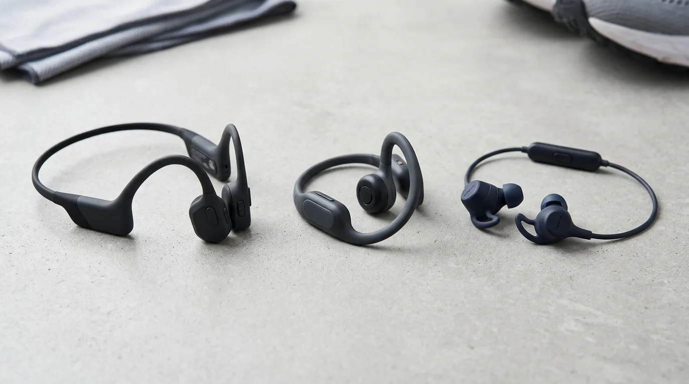 les trois types d'écouteurs pour le running : conduction osseuse, open-ear et intra-auriculaire