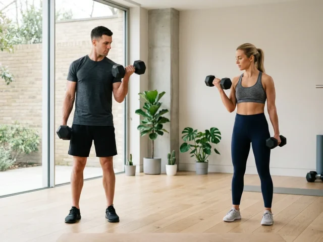exercices bras avec halteres pour homme et femme