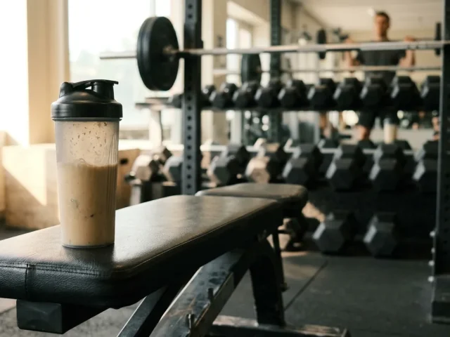 gainer prise de masse : shaker hypercalorique en salle de musculation