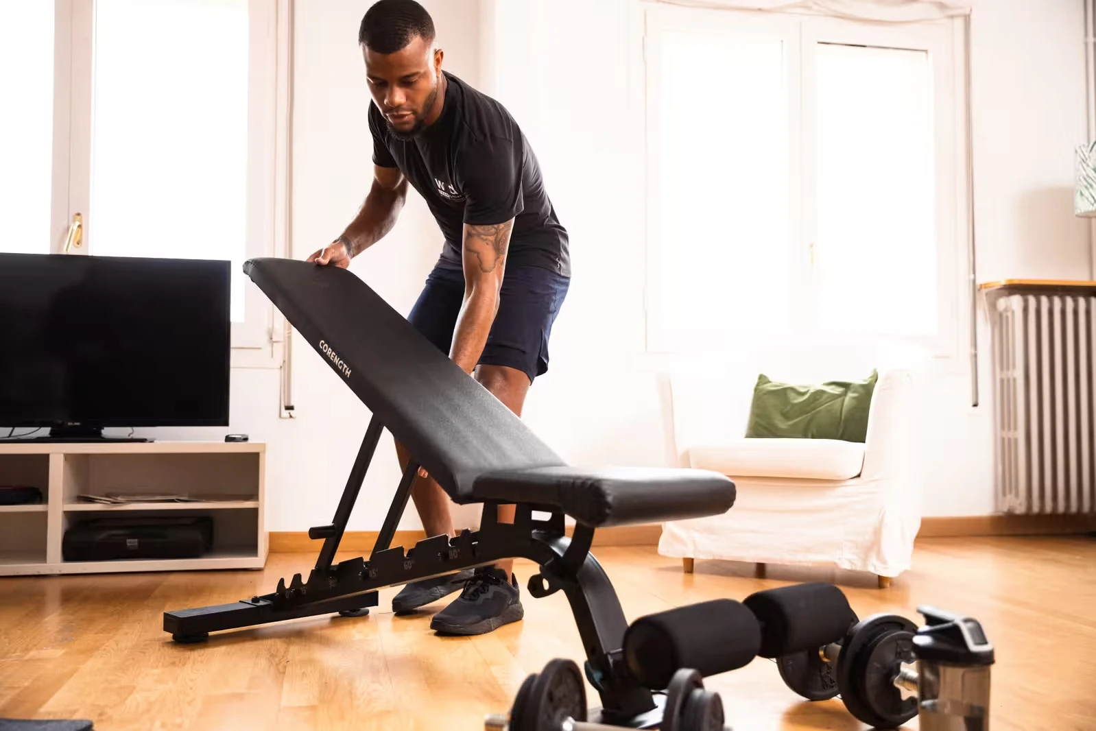 Banc de musculation inclinable utilisé en home gym