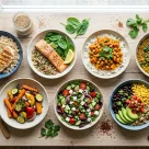 menu équilibré pour la semaine avec repas variés et ingrédients frais