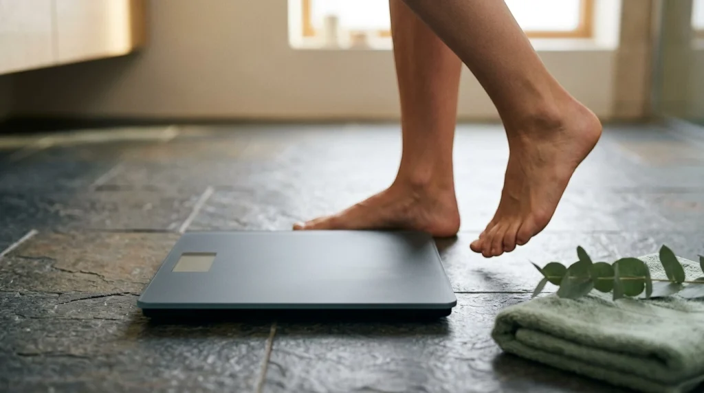 poids idéal femme — balance numérique