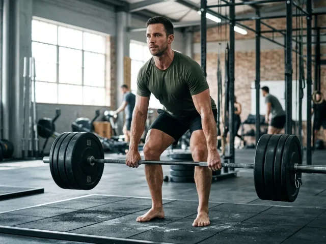 homme soulevant une barre de musculation pour prendre de la masse musculaire