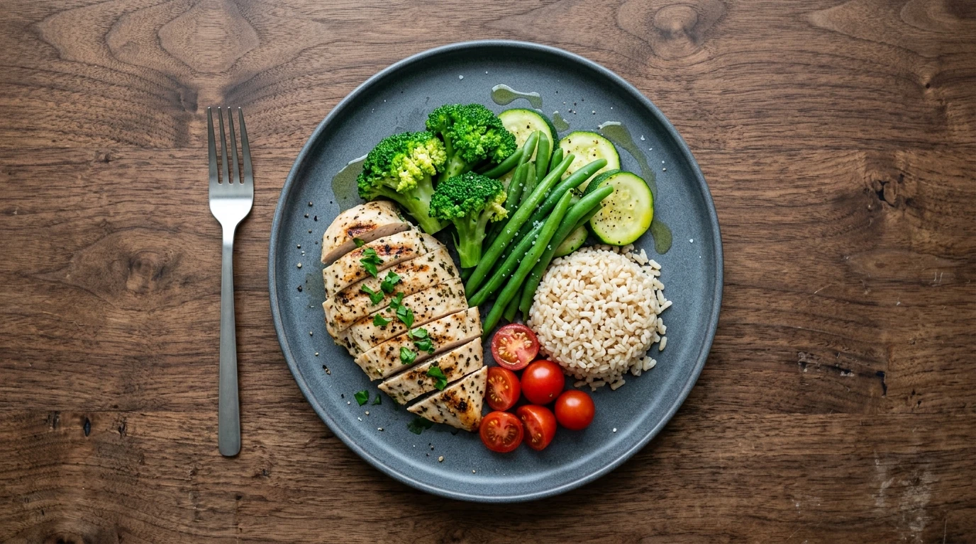 Assiette équilibrée pendant une sèche en musculation