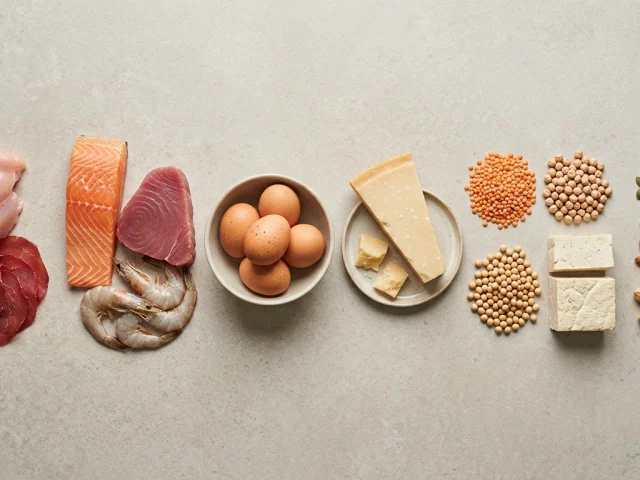 Aliments riches en proteines (viande, poisson, oeufs, legumineuses, graines) disposes par famille