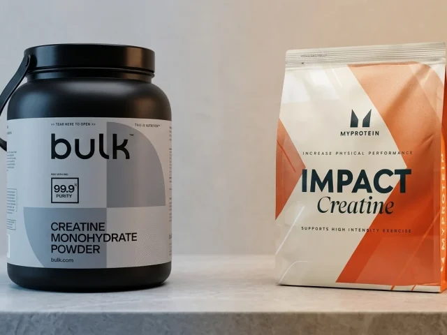 Créatine monohydrate Bulk et Myprotein comparées côte à côte