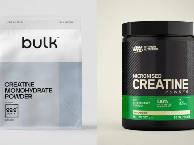 Créatine Optimum Nutrition et Bulk côte à côte