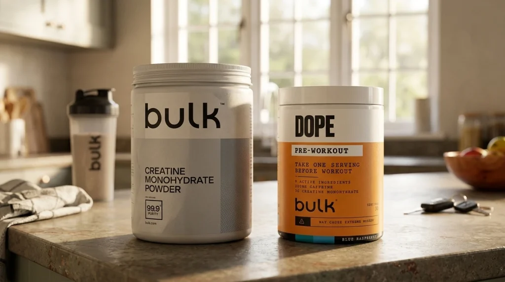 Créatine monohydrate et pré-workout Bulk, les deux catégories de compléments comparées