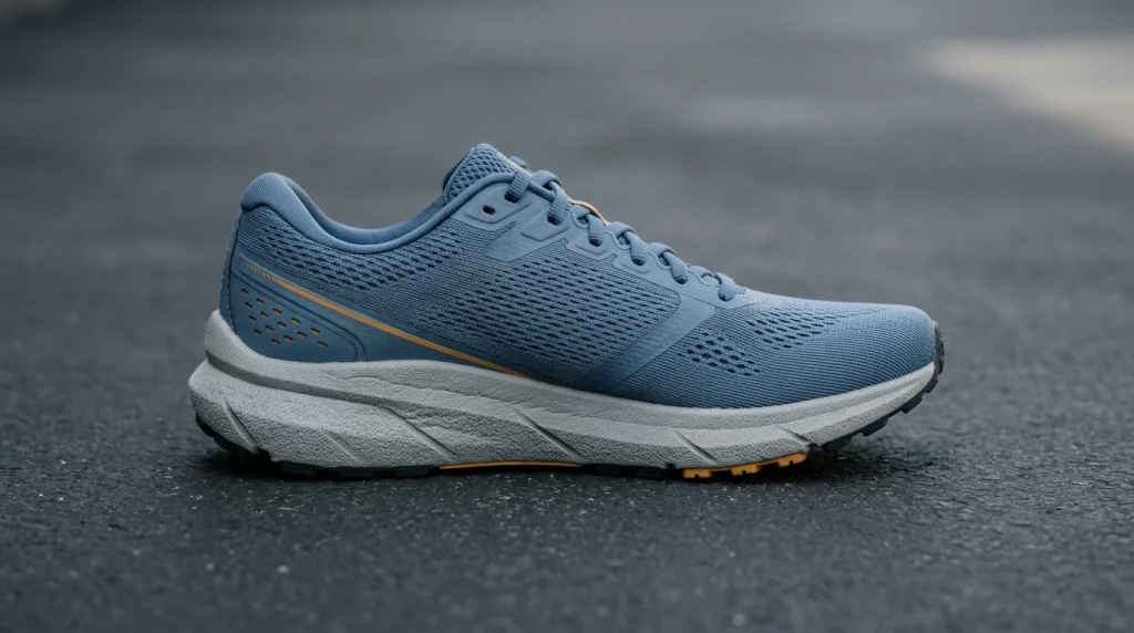 Semelle de chaussure de running vue de profil montrant le drop entre talon et avant-pied