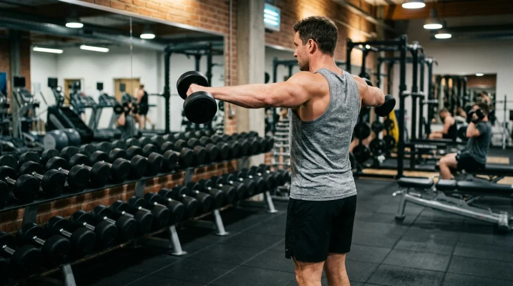 musculation des épaules : élévations latérales en home-gym