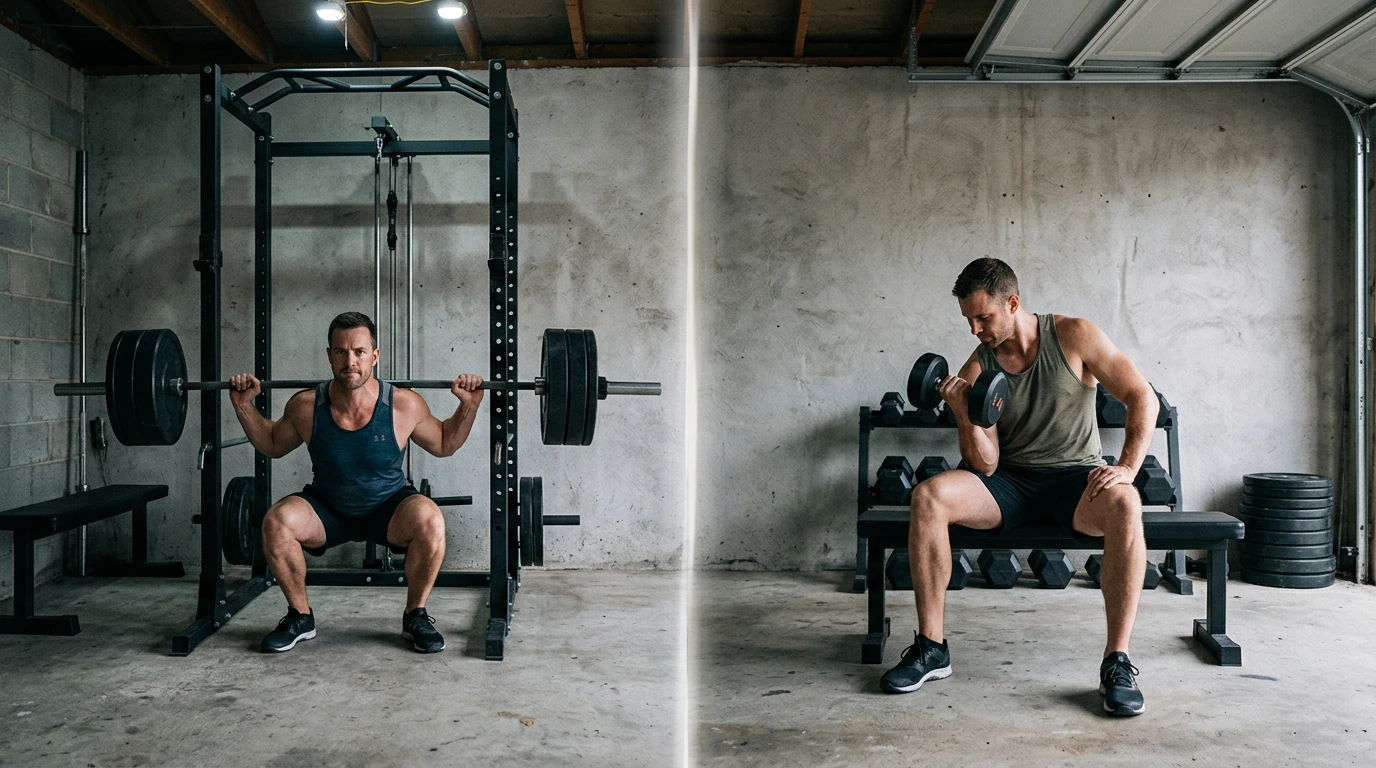 comparaison exercice polyarticulaire squat et exercice monoarticulaire curl biceps