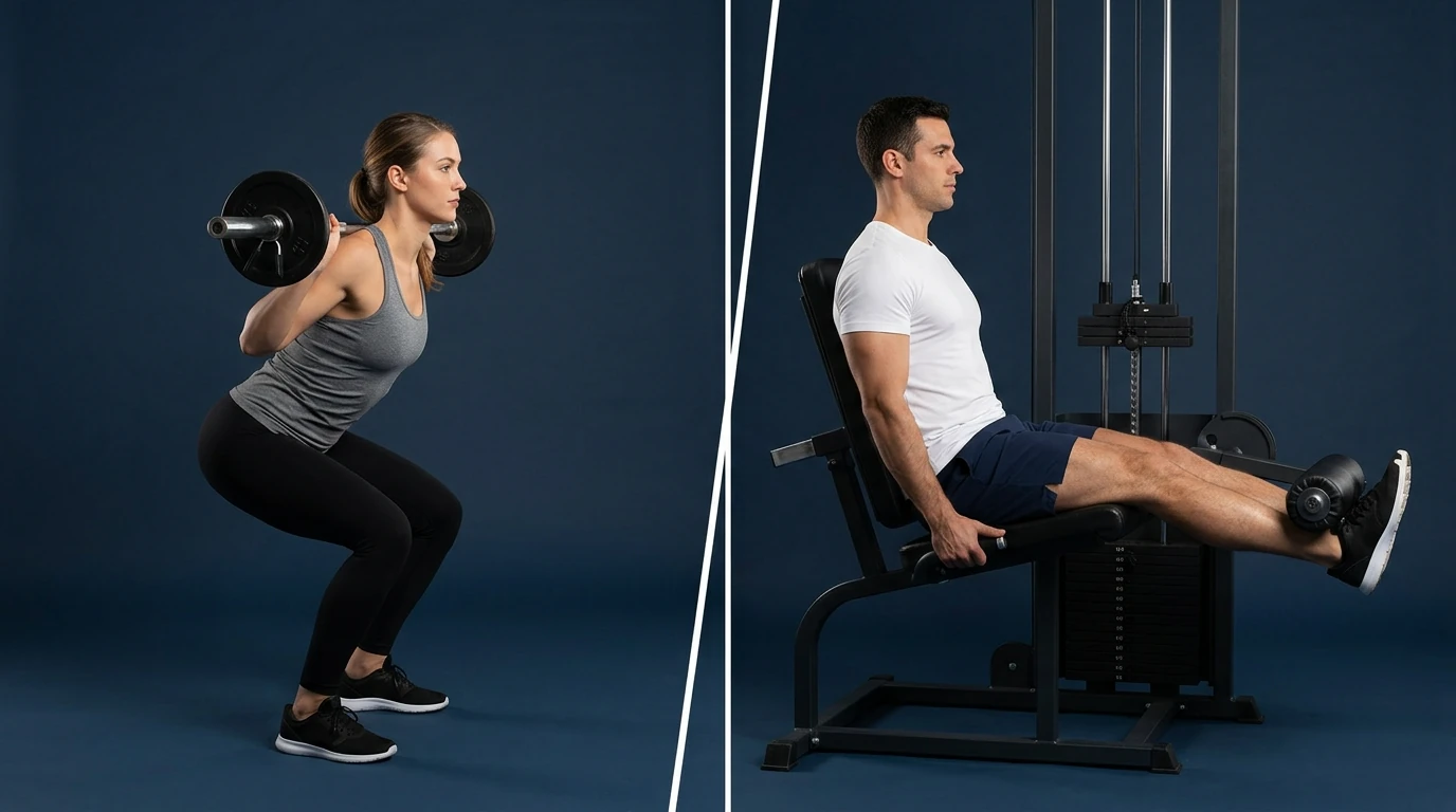 squat classique vs leg extension : différence de sollicitation du droit fémoral
