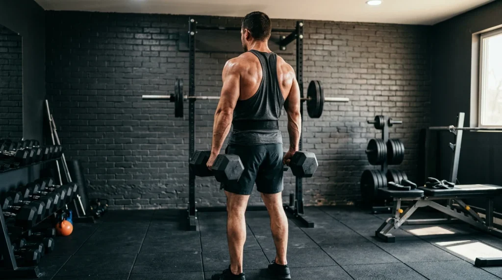exercices pour muscler les trapezes avec halteres