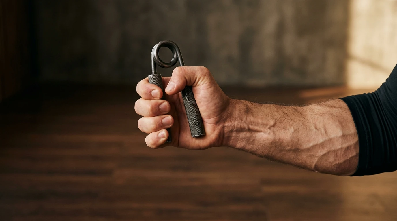 Utilisation d'un hand gripper pour travailler la force de serrage (crush grip)