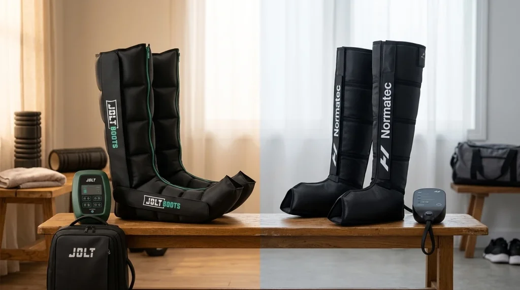 JOLT Boots et Hyperice Normatec 3, comparatif bottes de pressothérapie