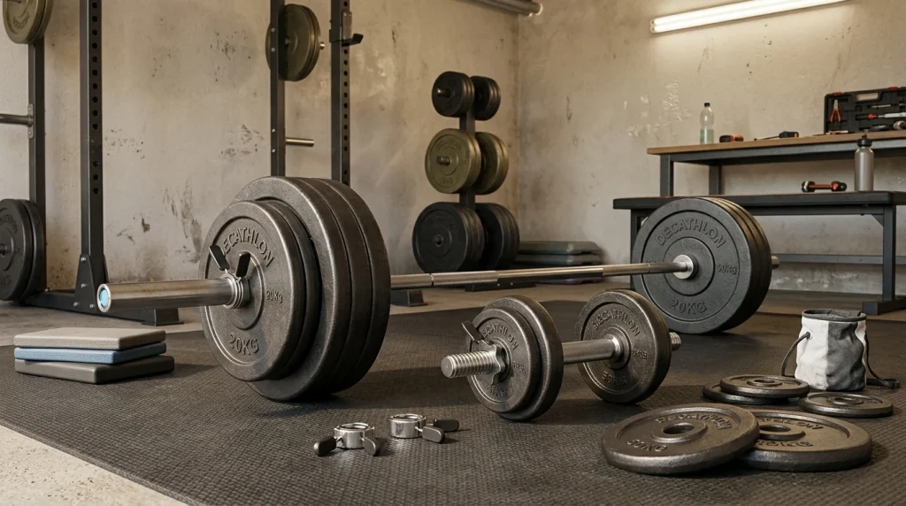 Kit halteres et barre musculation Corength 93 kg Decathlon