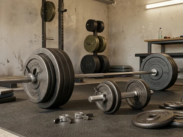 Kit halteres et barre musculation Corength 93 kg Decathlon