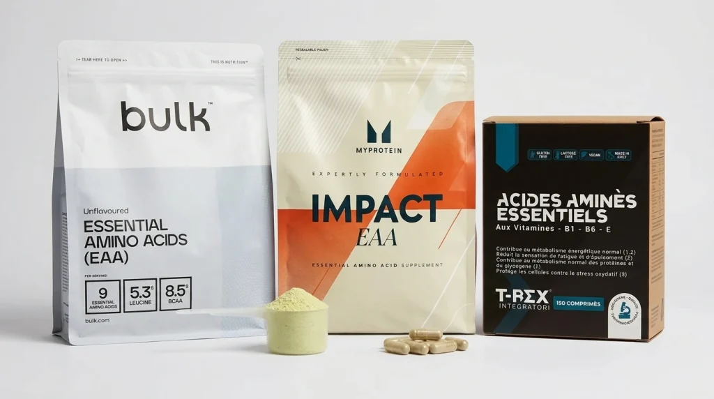 Guide d'achat EAA : acides aminés essentiels en poudre et en comprimés