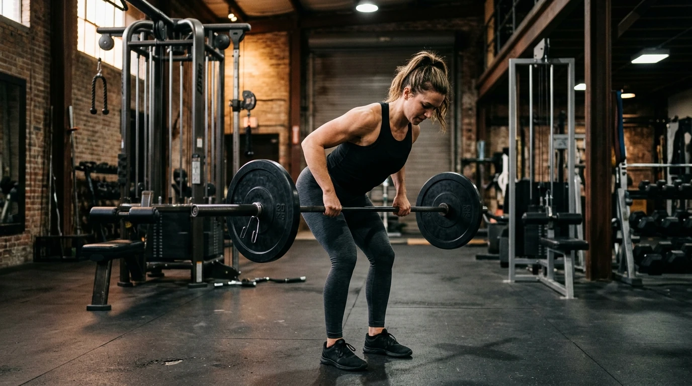 rowing barre buste penché pour muscler le dos en épaisseur