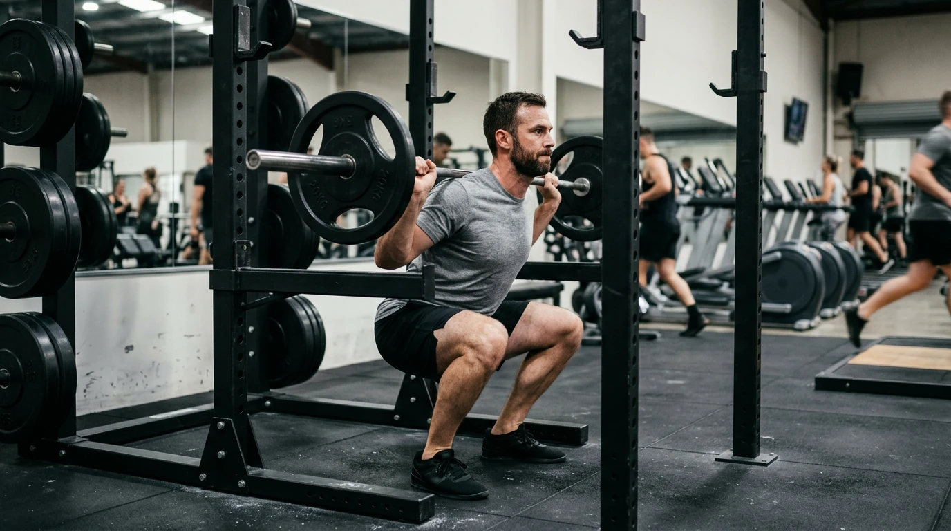 squat avec barre, exercice polyarticulaire de musculation