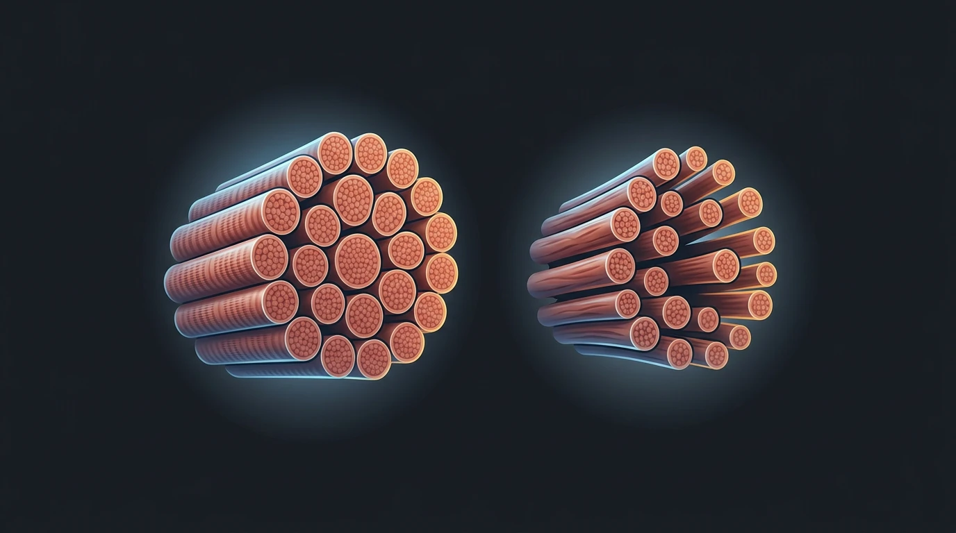 comparaison fibre musculaire jeune et fibre musculaire âgée sarcopénie