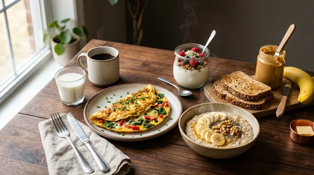 Petit-dejeuner proteine et calorique pour la prise de masse musculaire