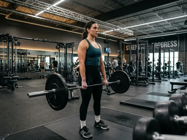 Femme pratiquant la musculation en salle pour une prise de masse féminine