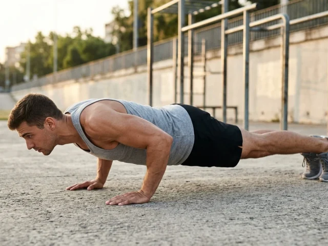 personne en train de faire un push-up, corps aligné, mains sous les épaules