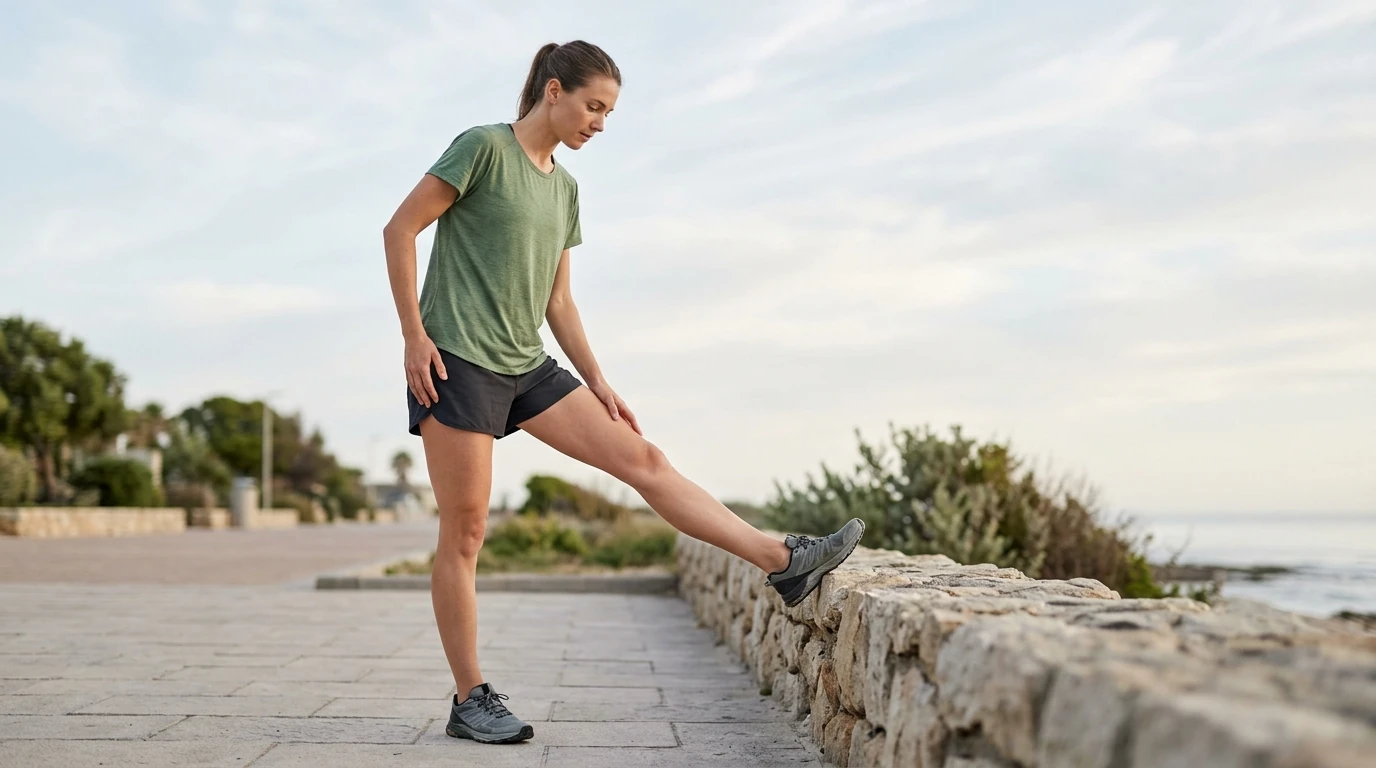 Étirements doux pendant la phase de récupération après un semi-marathon