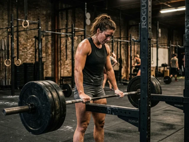athlete en musculation evaluant son effort apres une serie de squat