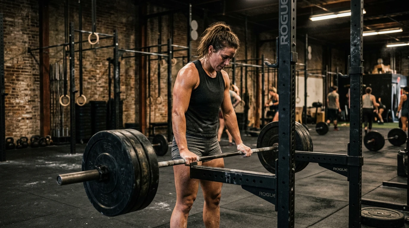 athlete en musculation evaluant son effort apres une serie de squat