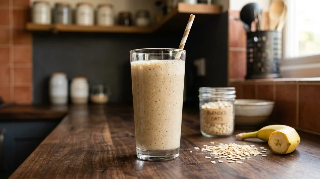 Smoothie au flocon d'avoine pour la prise de masse, pret a consommer