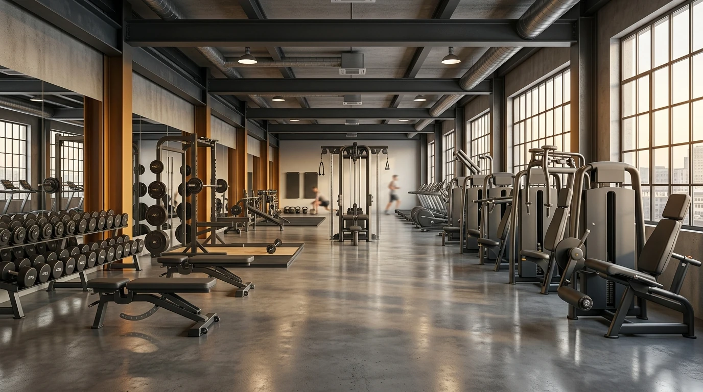 Zones d'une salle de musculation illustrant la répartition par groupe musculaire