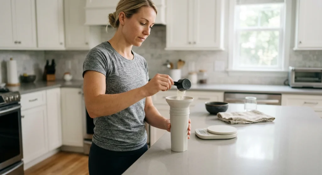 Préparer un shaker de whey : la question calorique en contexte