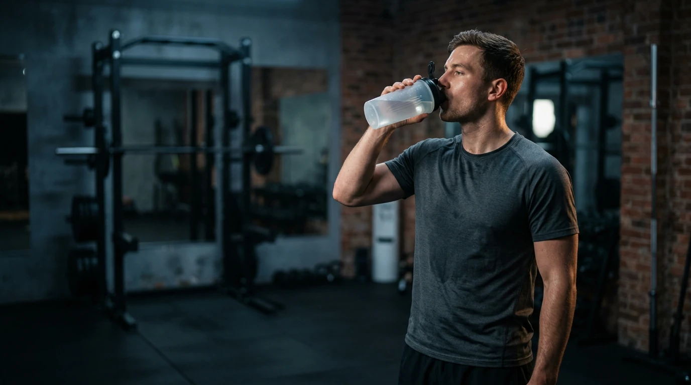 Sportif consommant de la clear whey après l'entraînement