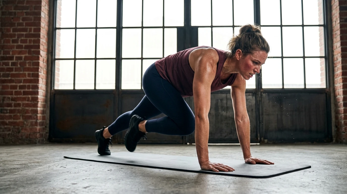 Exercice combiné cardio et renforcement d'un circuit training full body