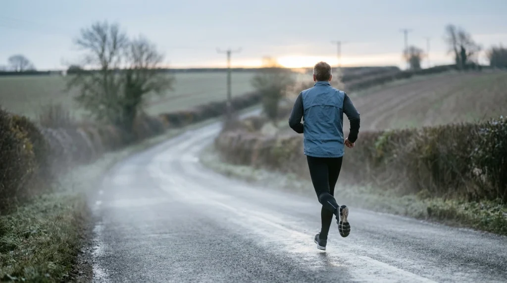 coureur bien habillé pour courir par temps frais : couches de vêtements running superposées