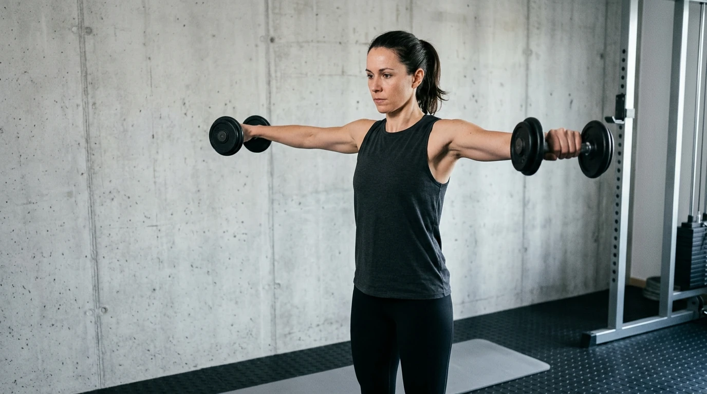 Élévations latérales aux haltères pour muscler les épaules à la maison
