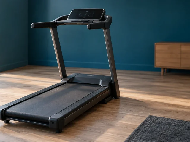 Tapis de course installé dans un intérieur, prêt pour une séance de marche ou de course