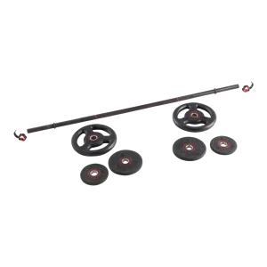 Kit 20 kg barre et poids de musculation 1,30 m Domyos, Decathlon